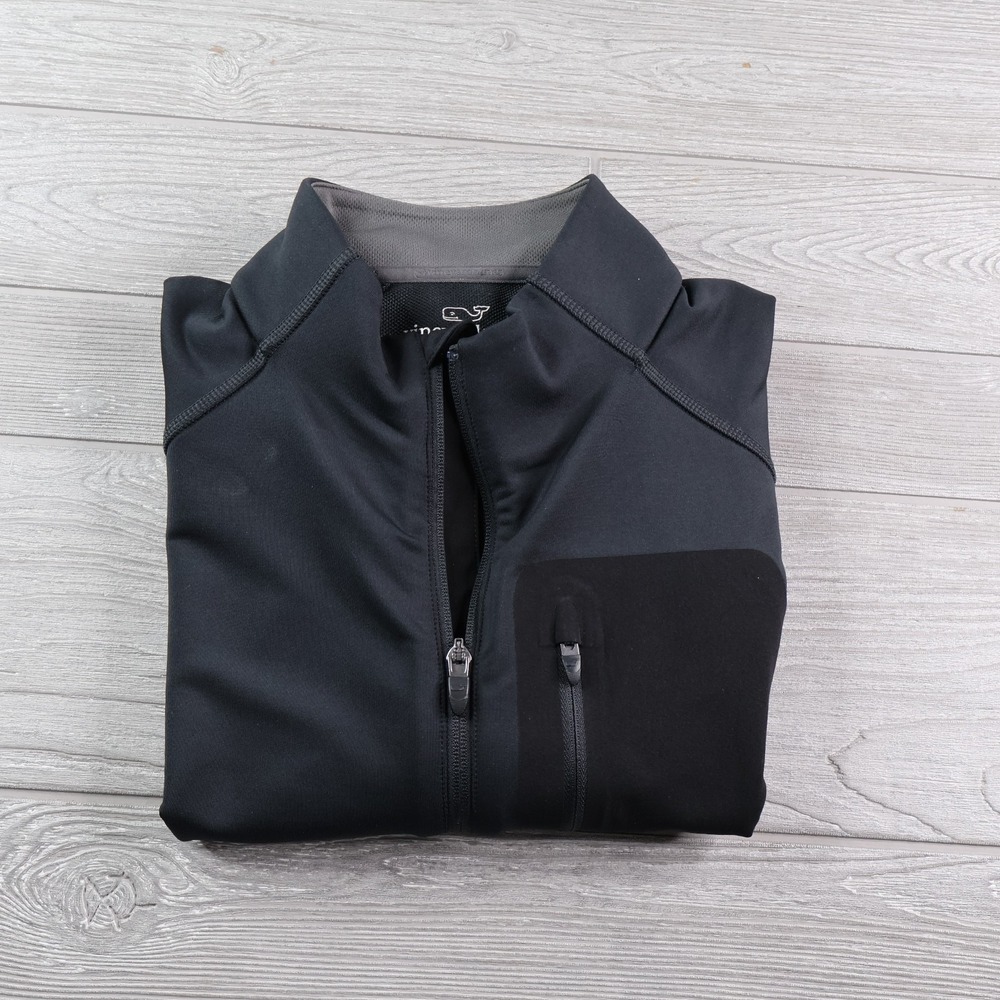 Vineyard Vines Performance Sankaty Vest Men's Large Full Zip Stretch Golf Black